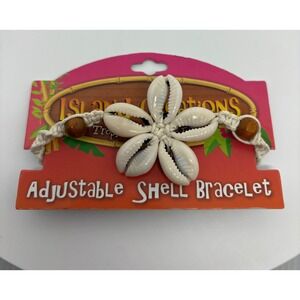 Island‎ Creations Shell Bracelet Adjustable Macrame Beachy Summer Jewelry
